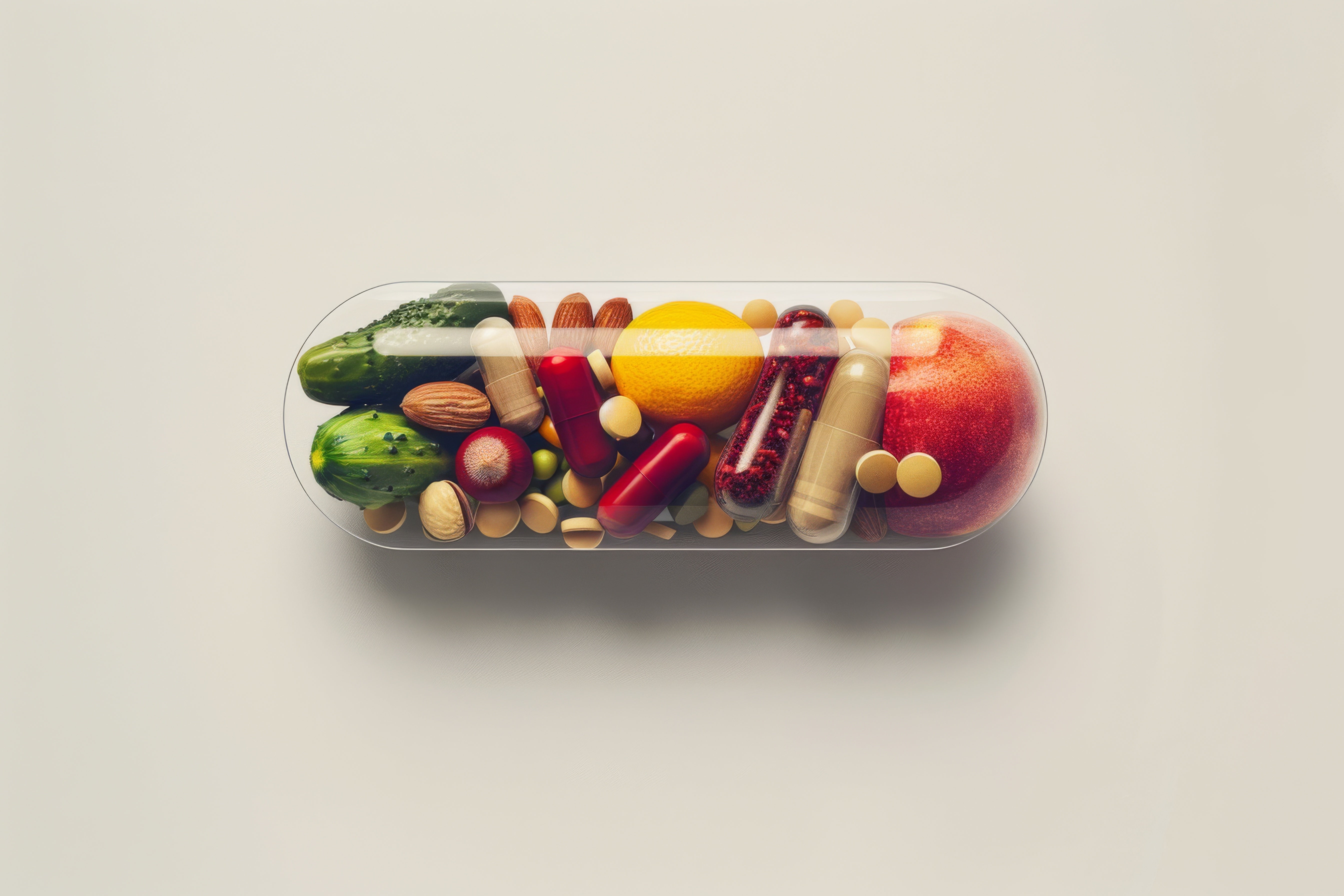 de dagelijkse basis van vitamines en mineralen die bijdragen aan de algemene gezondheid