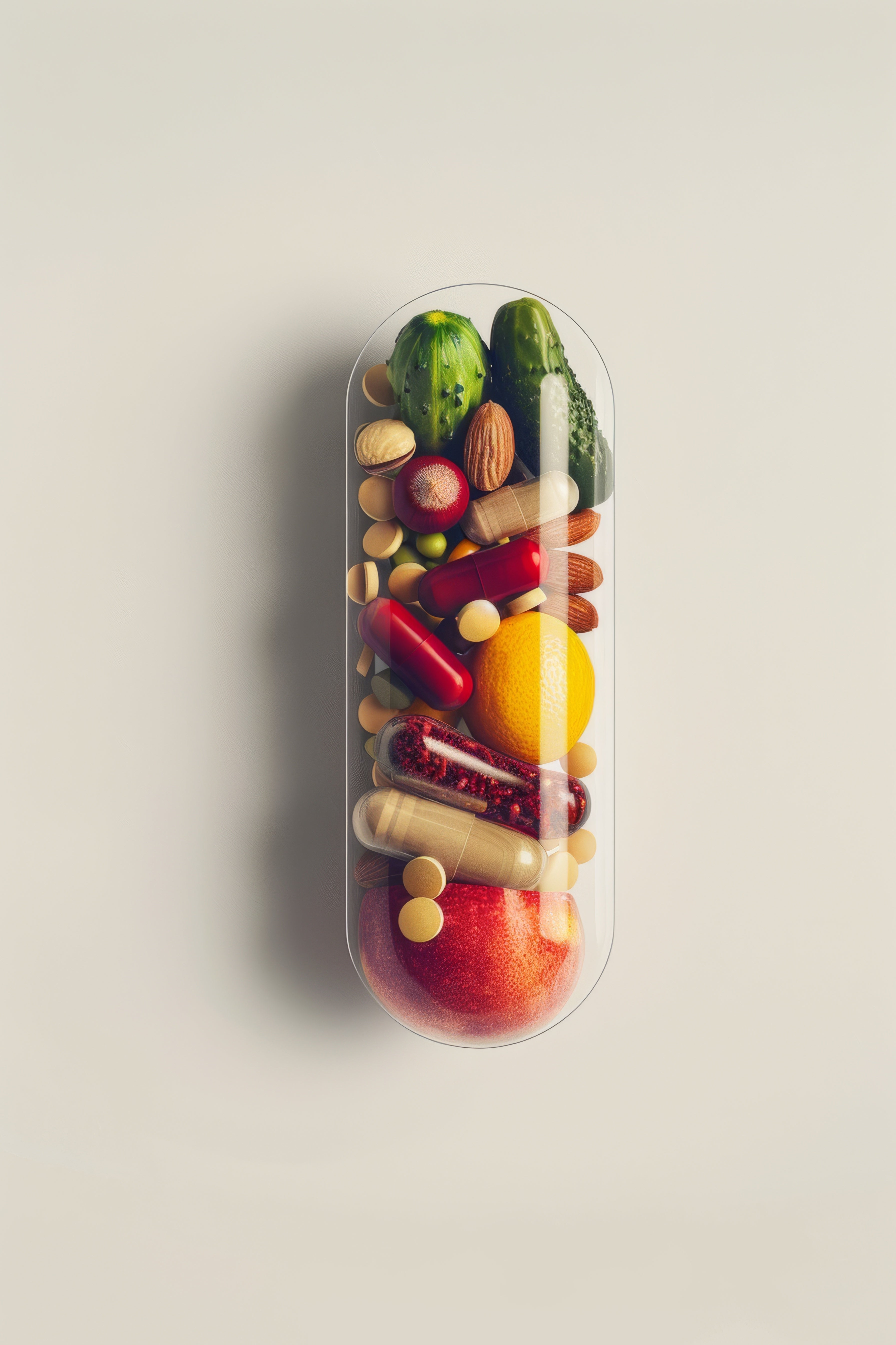 de dagelijkse basis van vitamines en mineralen die bijdragen aan de algemene gezondheid